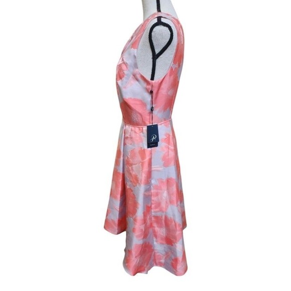 Adrianna Papell Coral Floral Jacquard Midi One Shoulder Size 6 NWT MSRP $229 - Picture 9 of 16